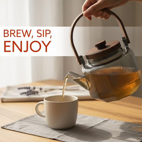 Elite 600ml Borosilicate Glass Kettle | Heat Resistant, Stovetop & Microwave Safe, Durable Clear Glass for Tea, Coffee, Water & Hot Beverages