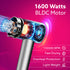 Elite BLDC Hair Dryer – 1600W Powerful Cold & Hot Air Dryer | Negative Ion Tech, 3 Heat Modes, 2 Fan Speeds, Real-Time Display, 360° Magnetic Nozzle & Diffuser, – Dark Grey