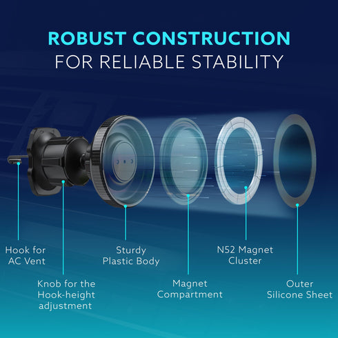 Magnetic Car Mobile Holder Stand with Ultra-Strong N52 Magnet