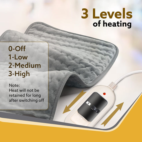 Ortho Electric Heating Pad, Orthopaedic Heating Belt with Temperature Controller, Heat Therapy Waist Belt, for Pain Relief of Back, Neck, Lumbar Muscle Strain, Cramps ( Grey, HP4112)