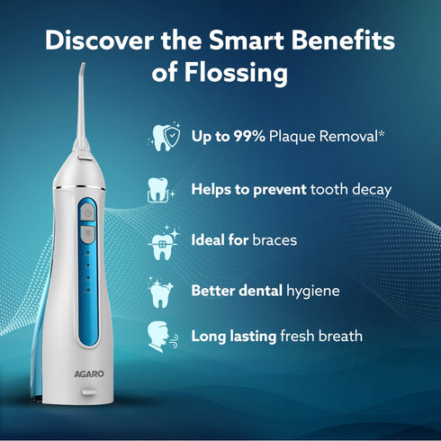 Royal Dental Flosser for teeth, 2 Nozzles, Portable, Cordless & Rechargeable,4 Cleaning Modes,IPX7 Waterproof with 200ml Watertank, Flossing at Home & Travel,Oral Flosser,Oral Irrigator