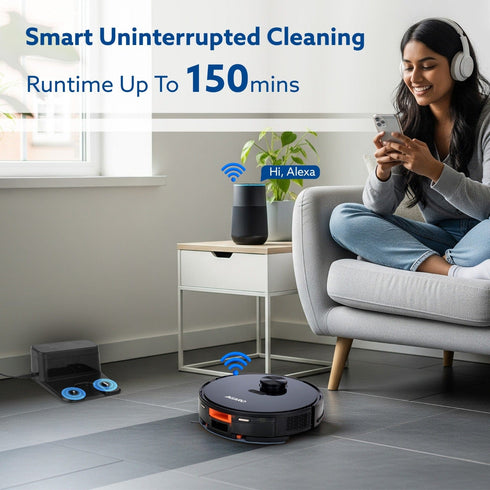 Imperial Robot Vacuum Cleaner, Dual Brush, Dry Vacuum & Wet Mop, Automatic Cleaning, Up to 10000Pa Strong Suction, App Control, Lidar Navigation, Editable Map to Clean, Hard Floor & Carpet