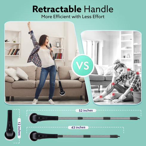 Royal Electric Spin Scrubber, Cleaning Brush Scrubber for Home, 400RPM/Mins-8 Replaceable Brush Heads-90Mins Work Time, 3 Adjustable Size, 2 Adjustable Speeds