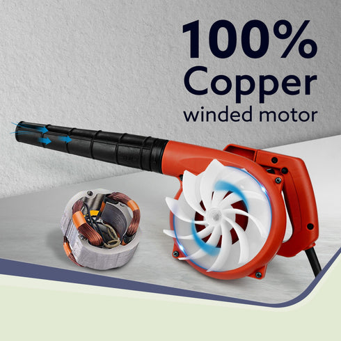 Galaxy Electric Blower, Blow Rate 2.8 m3/Min, 600W Copper Motor, 13000 RPM, Professional Quality, Clears Away Dust Particles From Furniture, Cars, Windows & Other Rigid Surfaces, Red