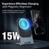 Elegant Wireless Charger, 15W, Qi-Certified, Charging Stand for iPhone 15/15 Plus/15 Pro/15 Pro Max, 14/14 Plus/14 Pro/14 Pro Max & 13/12/11 Series