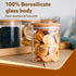 Elite Borosilicate Glass Jar 210 ml With Wooden Rack, Storage Glass Container, Transparent, Kitchen Organiser, Multipurpose Jar, Pack of 3