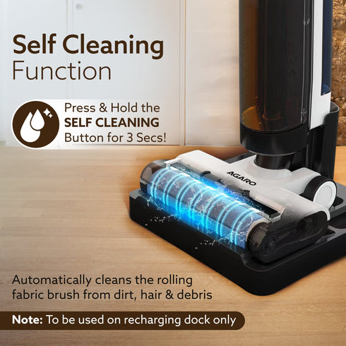 Royal Mop & Vacuum Cleaner, Lightweight Cordless Cleaner for Multi-Surface Hard Floor, Brushless Motor, Smart Display, Self-Propelled Brush Rolling Brush, Self-Cleaning & Sterilization, Great for Sticky Messes