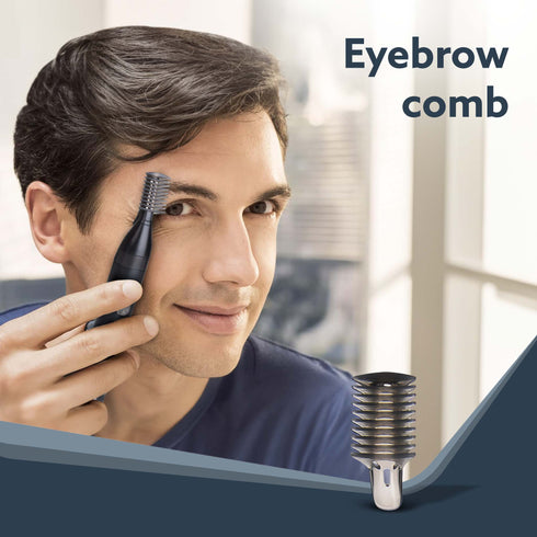Nose & Ear Hair Trimmer, Eyebrow Trimming, Rechargeable, Stainless Steel Blade, Face Grooming, Men Women