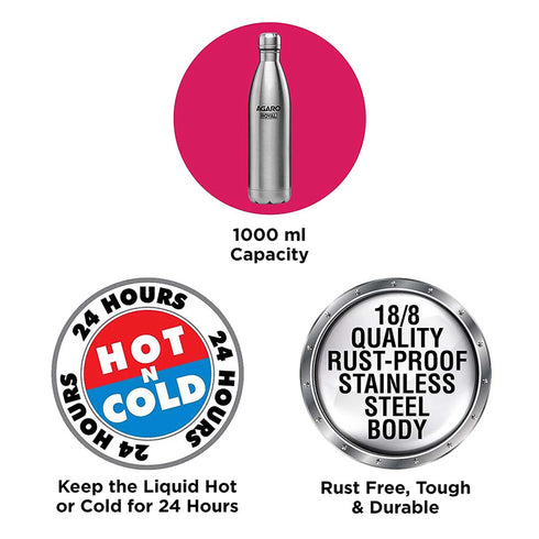 Royal Stainless Steel Flask, 500ml, Grey