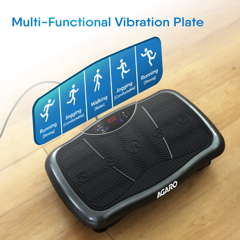 Regal Vibration Plate Massager, Home & Gym Workout Machine for Muscle Toning, Calorie Burning, Massaging & Weight Loss Comes with 5 Program Mode with Remote,2 Balance Straps, Black