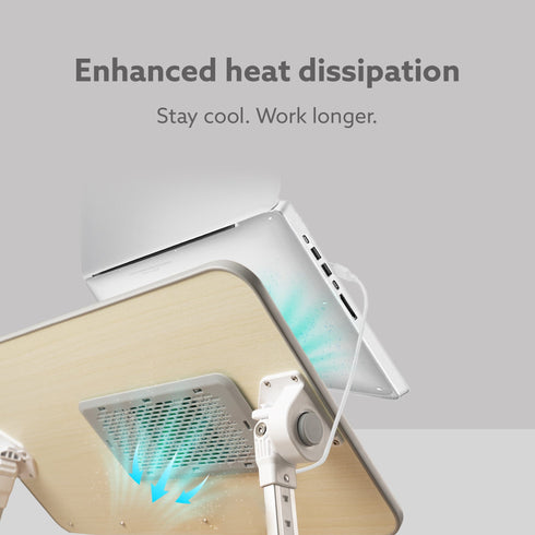 Laptop Table with 1800 RPM USB Cooling Fans