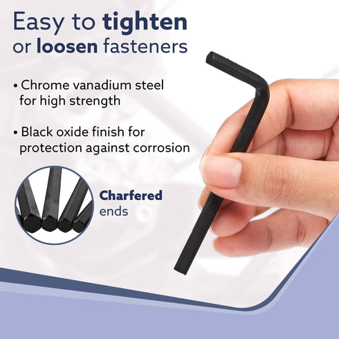 9pcs Hex Allen Key Set, Heat treated, Ideal for Repair & Maintenance for Home & DIY Use