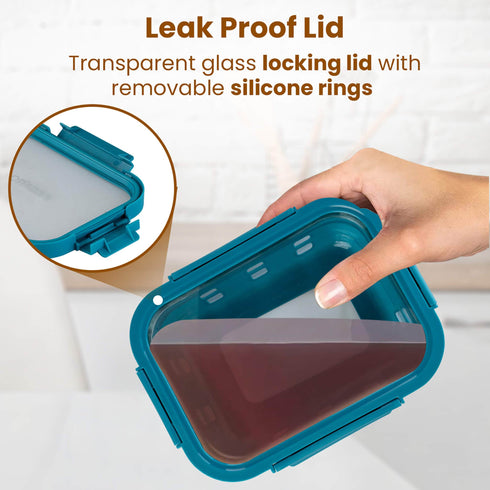 Imperial Glass Containers - 370, 640, 1050 ml - Cyan