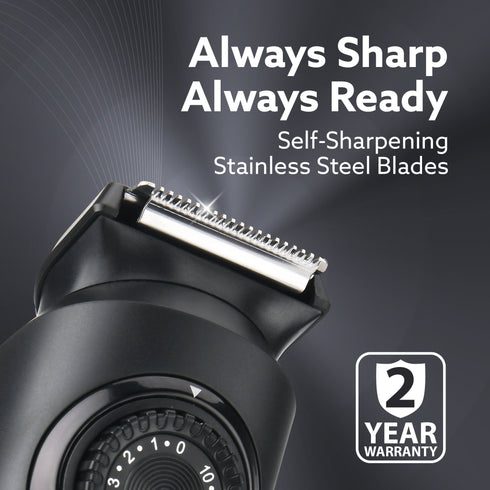 Beard Trimmer MT1122, 10 Length Settings with digital display USB rechargeable multifunctional for home and travel