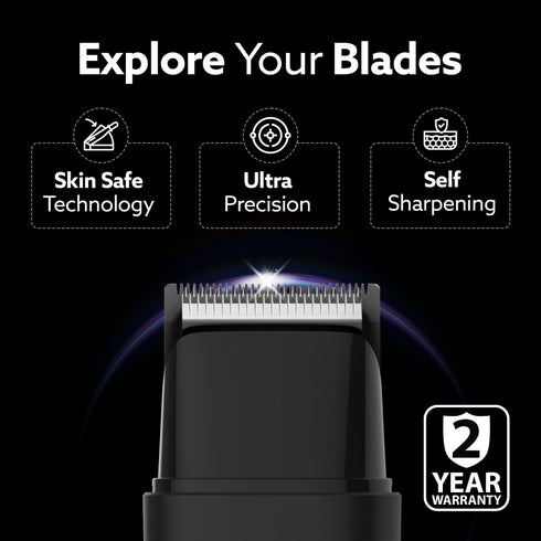 Beard Trimmer MT7007, 60 mins run time with Type C, 2pcs limit comb - 1mm & 3mm, Protective Cap, Washable Trimmer Head | Trimmer for Men