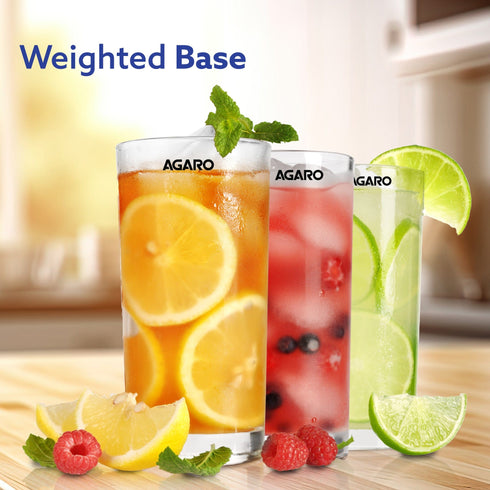 Elegant 290 ml Glasses Set of 6, Transparent Drinking Water Glass Set, Glass Tumbler for Water, Cold Drink, Juice, Dishwasher Safe, for Daily Use & Gifting