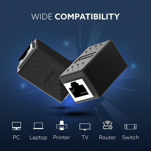 Cat8 Ethernet Extender Female to Female RJ45 Coupler Adapter, 8P8C Inline LAN Connector for Cat6/Cat7/Cat8 Cable Extension, Network Cable Joiner, High-Speed, Stable Connection, Pack of 1