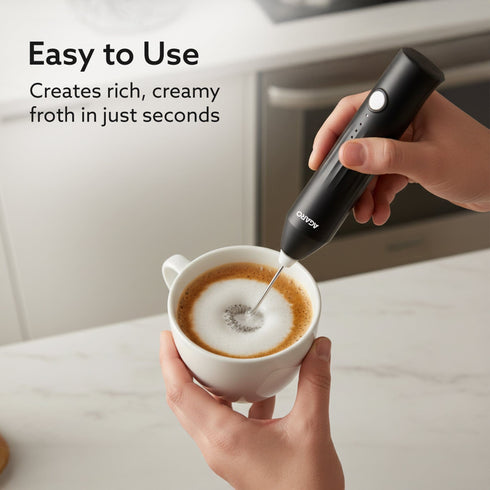 Regal Rechargeable Milk Frother, 3-Speed Handheld Electric Whisk with Stand, Portable Mixer for Coffee, Lattes, Hot Chocolates, Shakes & Eggs, Home & Office Use, Stainless Steel