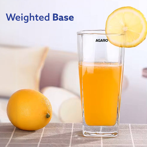 Elegant 260 ml Glasses Set of 6, Transparent Drinking Water Glass Set, Glass Tumbler for Water, Cold Drink, Juice, Dishwasher Safe, for Daily Use & Gifting