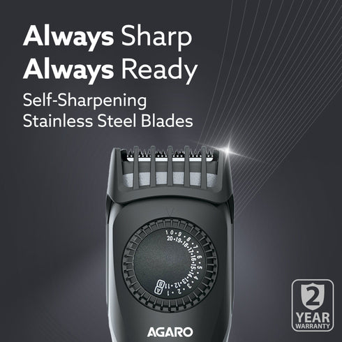 Beard Trimmer MT2525, Cordless ElectricBeard_Trimmer with Precision Dial, USB Rechargeable, 20 Length Settings Mustache Trimmer for Mens Gifts