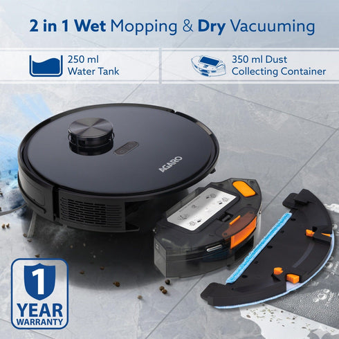 Imperial Robot Vacuum Cleaner, Dual Brush, Dry Vacuum & Wet Mop, Automatic Cleaning, Up to 10000Pa Strong Suction, App Control, Lidar Navigation, Editable Map to Clean, Hard Floor & Carpet