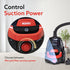 ICON Bagless Vacuum Cleaner , 1600Watts, For Home Use, Cyclonic Suction System, 24 kPa S uction power, Adjustable Suction Controller, Dry Vacuuming, 1.5L Bagless Dust Collector, Black and Red