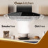 AGARO Grand Kitchen Chimney 90 cm 1200 m3/hr Auto-Clean curved glass Kitchen Hood, SS Baffle Filter, Touch and Motion Sensor Control and Digital Display, Black