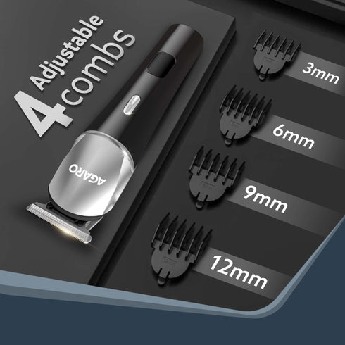 Royal Beard Trimmer For Men, Hair Trimming, High Precision Trimmer, Cordless, 4 Length Setting Combs, Self Sharpening Stainless Steel Blade, Metal Body, Fast Charging, 120 Minutes Usage, Silver