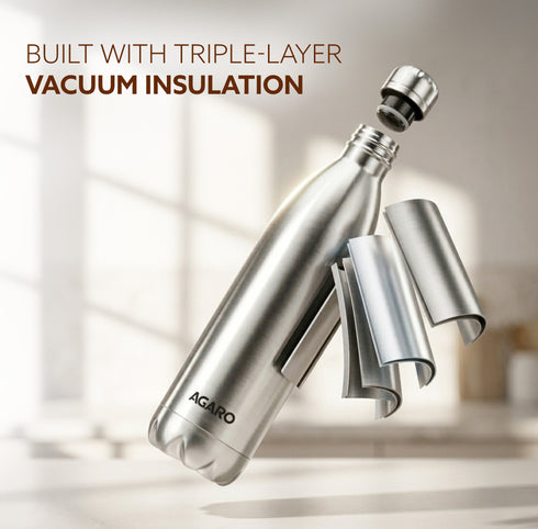 Royal Stainless Steel Flask, 500ml, Up to 24 Hrs Hot & Cold, ISI Certified, Triple Wall Vacuum Insulated, Leak-Proof, BPA & Rust Free, 1 Year Warranty, for Travel, Office & Outdoor Use