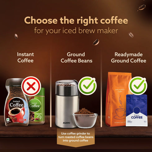 Regal Iced Brew Coffee Maker & Iced Tea Brewer – 1.3 L Borosilicate Glass Pitcher, Food Graded BPA Free Silicon with Reusable Mesh Filter – Dishwasher Safe – Ideal for Home & Travel