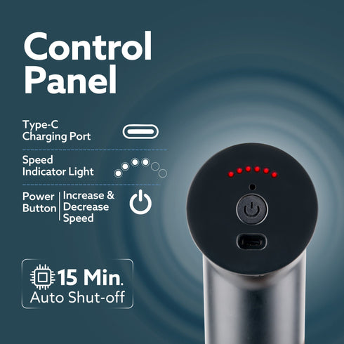 Regal Gun Massager, 4 Heads, 6 Speed, Rechargeable, Handheld, Percussion Muscle Massager for Full Body Pain Relief, Muscle Relaxation of Neck, Shoulder, Back, Foot for Men & Women, Black.