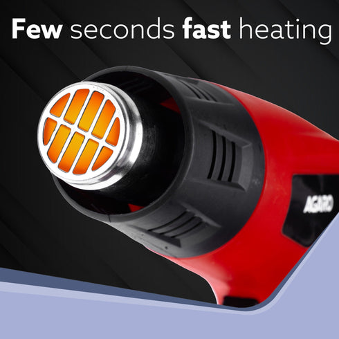 Heat Gun HG2120 2000Watt, Dual Temperature and Air Flow Control with 4 Nozzle Attachments, Hot Air Gun Heating helps in Shrink Wrapping, Paint Removal, Rusted Bolt Stripping, Wire Shrinking, Crafting