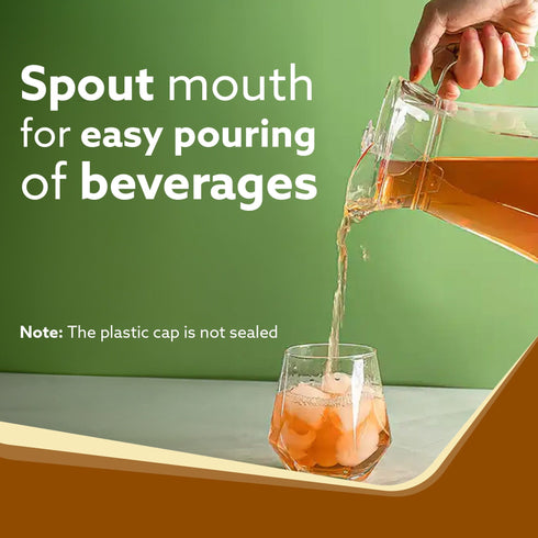 Elegant Glass Pitcher Jug 1.1L, Transparent Beverage Carafe for Home, Office, Pitcher for Serve Water, Milk, Juice, Beverage, Lassi, Cocktail