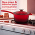Royal Enamelled Cast Iron Sauce Pan with Lid, 19 Cm Diameter, 1.9 Liter Capacity, No Chemical Coating, Heavy Bottom, Fast Heating, Gas & Induction Oven Compatible, Milk/Tea Pan, Boiling, Red