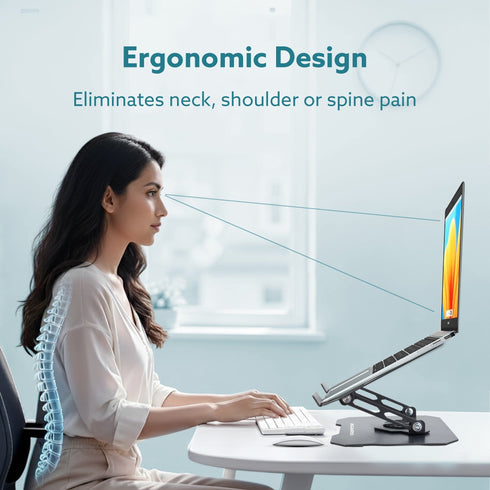 Metal Laptop Stand, 360° Rotating