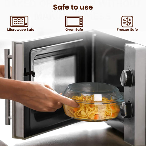 Elite Glass Casserole With Lid - 1500ml