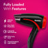 HD1177 Hair Dryer with 1000 Watts Copper Motor, 2 Speed & Temperature Settings, Foldable Handle, For both Men & Women, Black & Red