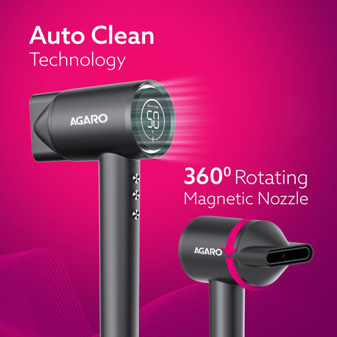 HD3240 Hair Dryer, Brushless 1600W Motor, 3 Speed & 4 temperature settings, Ionic Technology, Fast Drying High-Speed Low Noise Hairdryer with Magnetic Nozzle & Diffuser