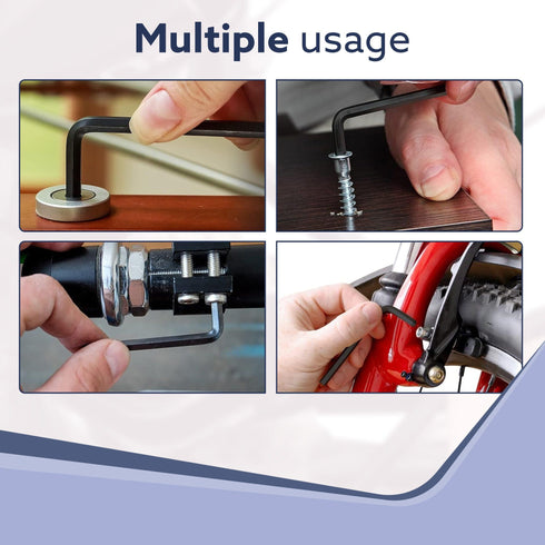 9pcs Hex Allen Key Set, Heat treated, Ideal for Repair & Maintenance for Home & DIY Use