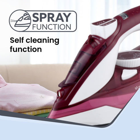 Imperial Steam Iron, 2200W, Maroon