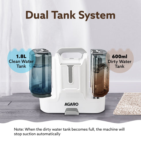 Crest Portable Spot Cleaner, Super Suction Cleaning Machine, Stain Remover, Multi-Purpose Portable Carpet and Upholstery Cleaner, with Replacement Heads, Pet Stain Vacuum, White