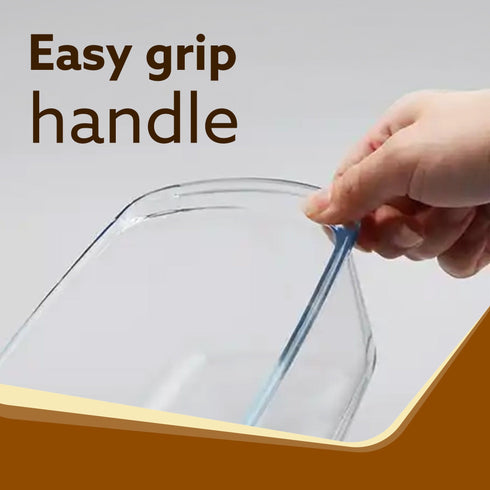 Elite Glass Loaf Tray Rectangular, 1800ml, Bake Safe, Oven Safe, Glass Dish Tray, Borosilicate Glass Tray, Serving Tray, Microwave Oven Safe, Kitchen, Food Serving, Transparent