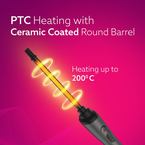 HC8001 Hair Curler With 10MM Barrel, Rod, Tong, Chopstick Hair Curler, Ceramic Coated Plates, Cool Touch Tip, Fast Heating, For Women, Maggie Curl, Hair Curling, Styling, Grey