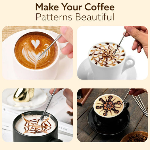 Milk Frothing Pitcher – 350ml Stainless Steel Coffee Jug with Latte Art Pen | Durable 304 Steel Espresso Pitcher for Milk Frothing, Cappuccino & Barista Tools