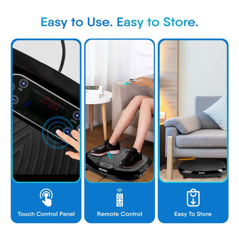 Royal 3D Vibration Plate Massager, Gym & Workout Machine , Muscle To ning, Calorie Burning, Weight Loss, 5 Auto Programs, Manual Mode, 180 Speeds, Adjustable Timer, With Remote & 2 Balance Straps