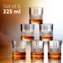 Elegant Whiskey Glass, Set of 6, 325ML, Crisscross Design, Crystal Clear, Perfect for Scotch, Whisky, Bourbon, Liquor, Wine, Cocktail Drinks , Stylish Design