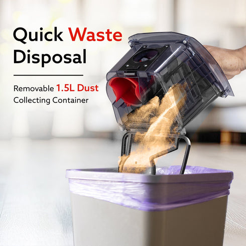 ICON Bagless Vacuum Cleaner , 1600Watts, For Home Use, Cyclonic Suction System, 24 kPa S uction power, Adjustable Suction Controller, Dry Vacuuming, 1.5L Bagless Dust Collector, Black and Red