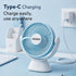 Delight Mini Desk Fan, Rechargeable & Portable
