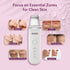 Ultrasonic Facial Skin Scrubber For Wet Skin,Blackheads Remover And Facial Pores Cleaner With 4 Modes,Stainless Steel Spatula,Rechargeable,White,Facial Cleansing Tool