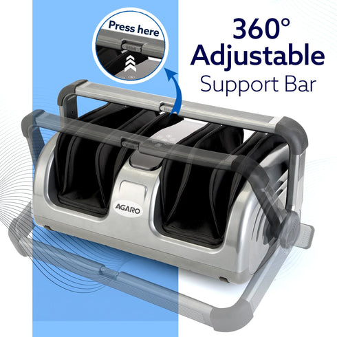 Elite Air Compress Foot Massager, Shiatsu Foot Massager, Kneading & Rolling Function, Lukewarm Heat, For Pain Relief, Muscle Relaxation & Improving Blood Circulation, Includes Remote Control